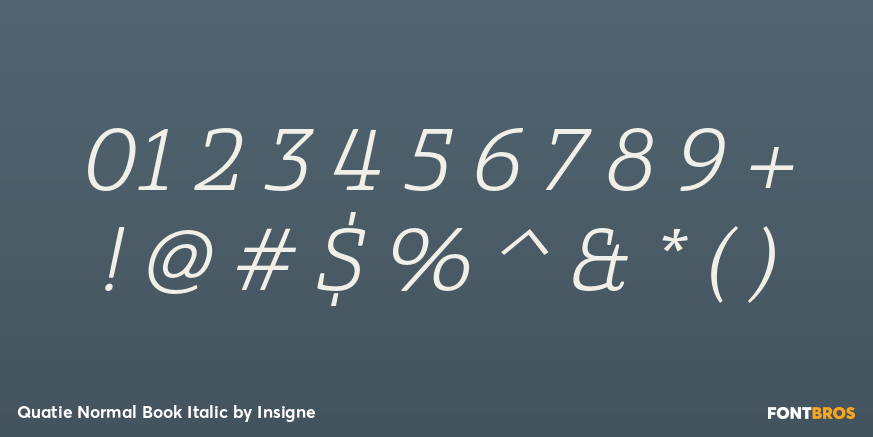 Quatie Normal Book Italic Font Poster #1