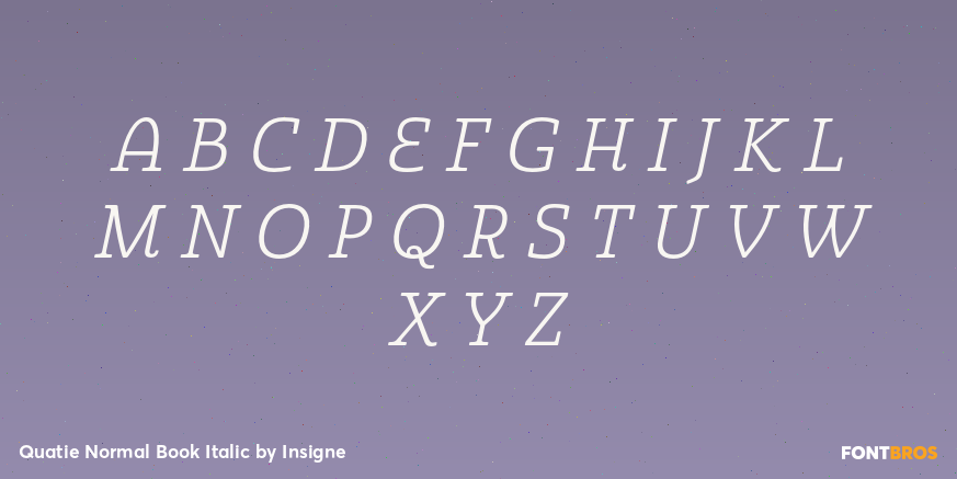 Quatie Normal Book Italic Font Poster #1