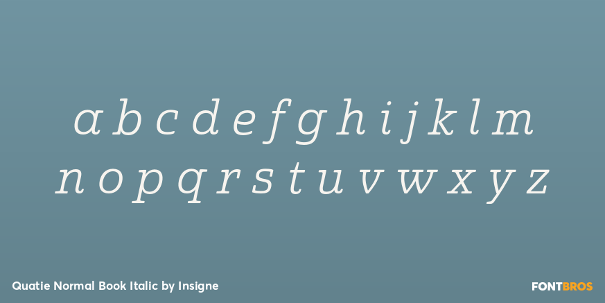 Quatie Normal Book Italic Font Poster #1