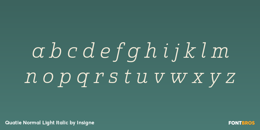 Quatie Normal Light Italic Font Poster #3