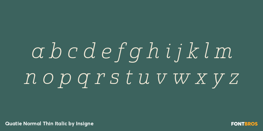 Quatie Normal Thin Italic Font Poster #3