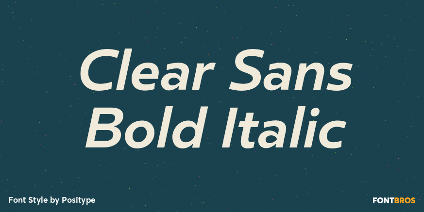 Clear Sans Bold Italic Font Poster #1