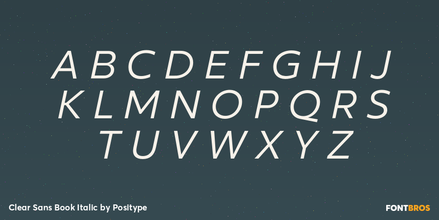 Clear Sans Book Italic Font Poster #2