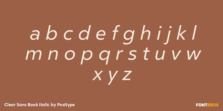 Clear Sans Book Italic Font Poster #3