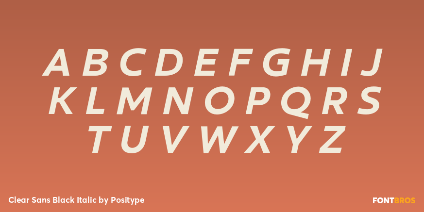 Clear Sans Black Italic Font Poster #2