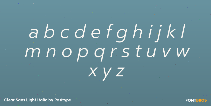Clear Sans Light Italic Font Poster #3