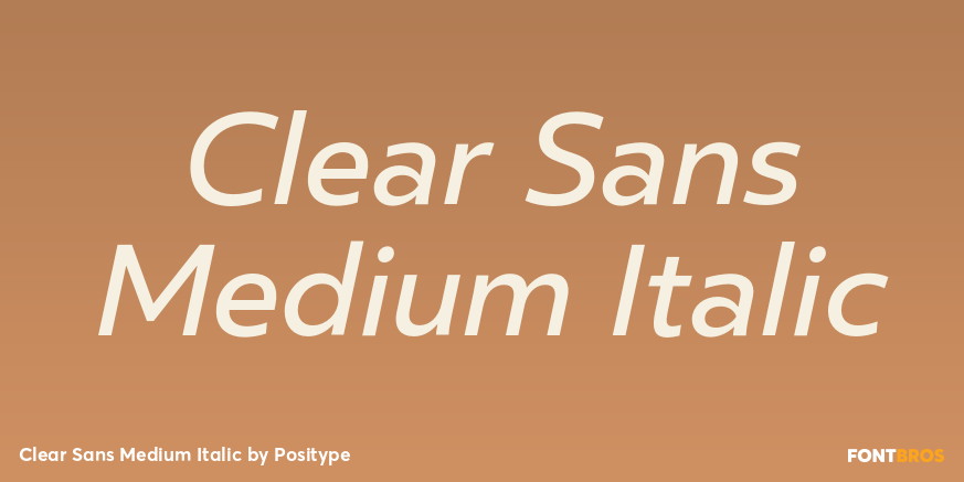 Clear Sans Medium Italic Font Poster #1