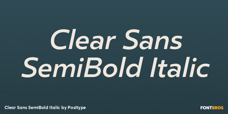 Clear Sans SemiBold Italic Font Poster #1
