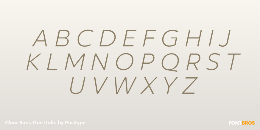 Clear Sans Thin Italic Font Poster #2