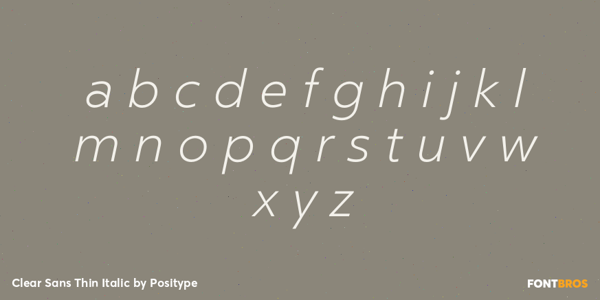 Clear Sans Thin Italic Font Poster #3