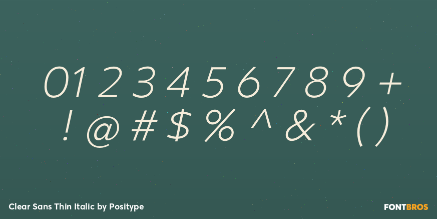Clear Sans Thin Italic Font Poster #4