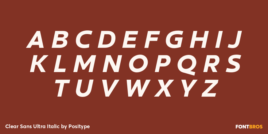 Clear Sans Ultra Italic Font Poster #2