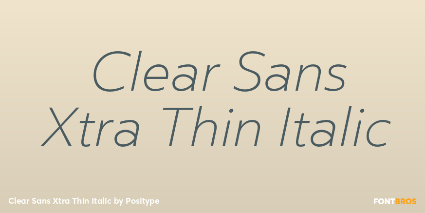 Clear Sans Xtra Thin Italic Font Poster #1