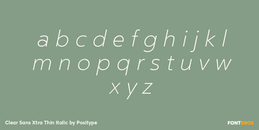 Clear Sans Xtra Thin Italic Font Poster #3