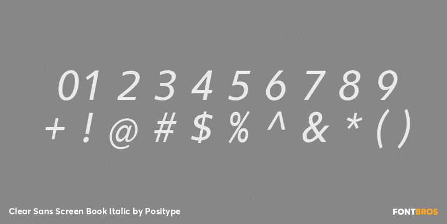 Clear Sans Screen Book Italic Font Poster #1