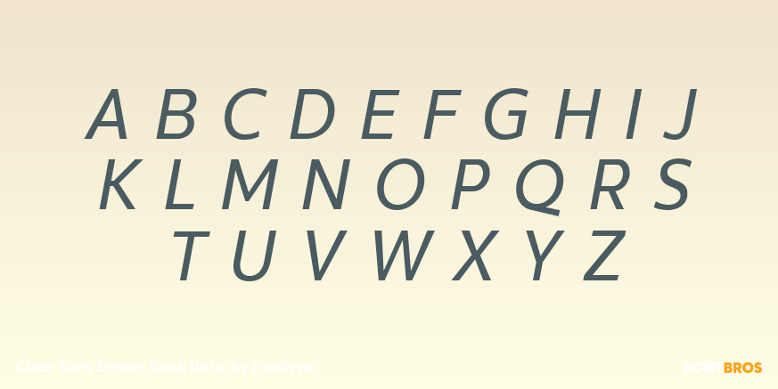 Clear Sans Screen Book Italic Font Poster #1