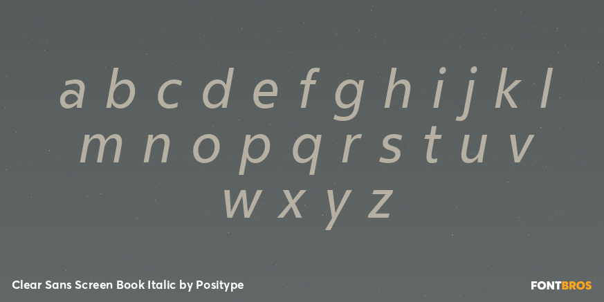 Clear Sans Screen Book Italic Font Poster #1