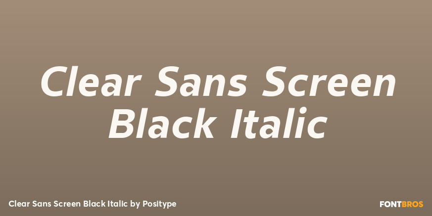 Clear Sans Screen Black Italic Font Poster #1