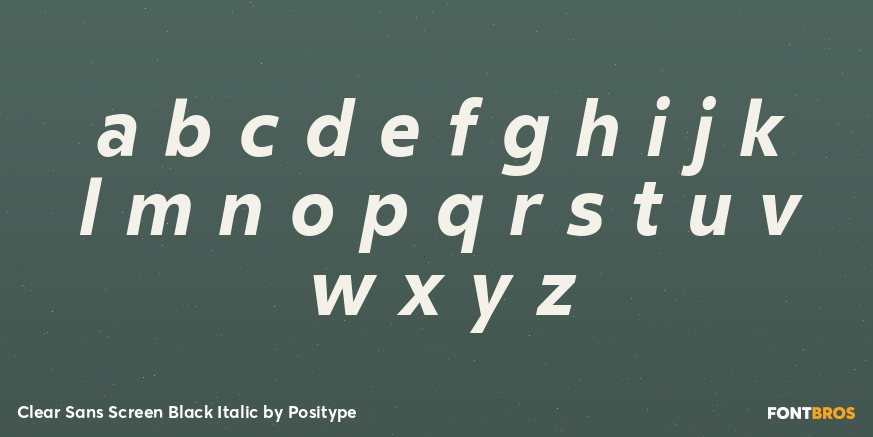 Clear Sans Screen Black Italic Font Poster #3