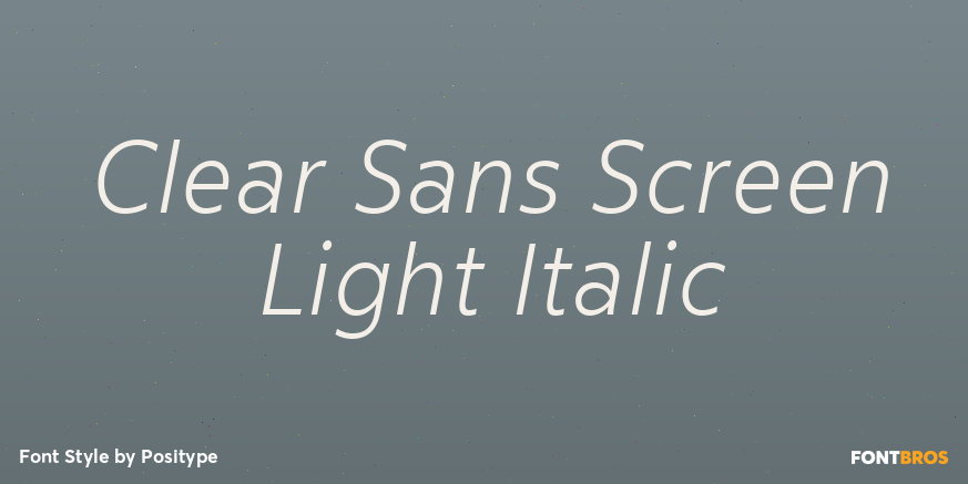 Clear Sans Screen Light Italic Font Poster #1
