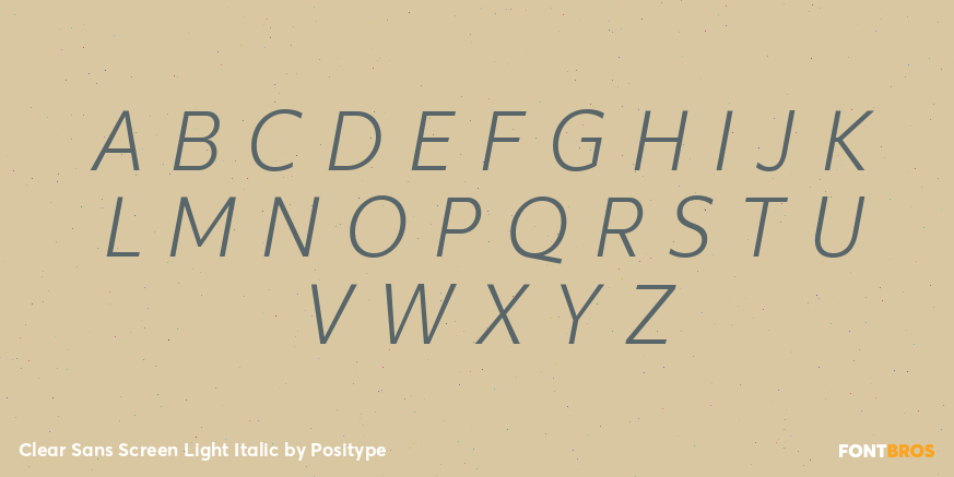 Clear Sans Screen Light Italic Font Poster #2