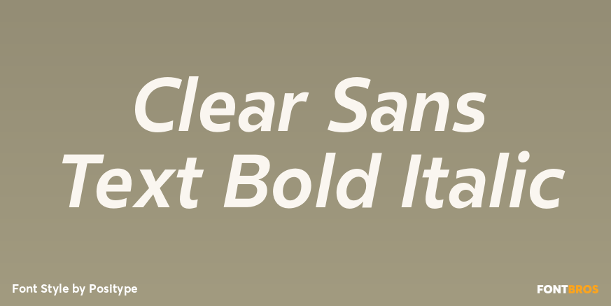 Clear Sans Text Bold Italic Font Poster #1