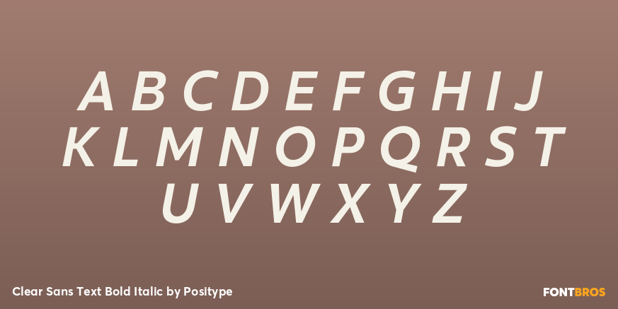Clear Sans Text Bold Italic Font Poster #2