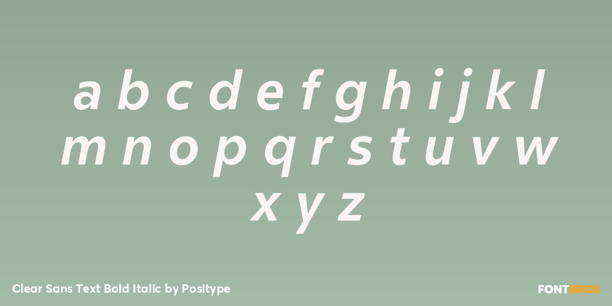 Clear Sans Text Bold Italic Font Poster #3