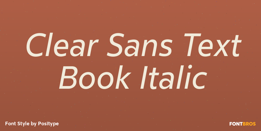 Clear Sans Text Book Italic Font Poster #1