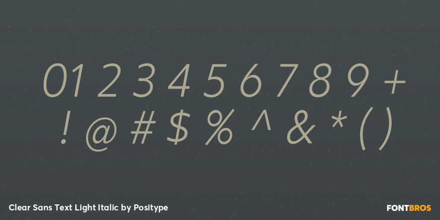 Clear Sans Text Light Italic Font Poster #1