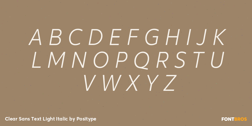 Clear Sans Text Light Italic Font Poster #2