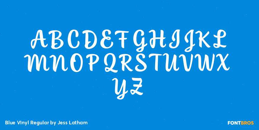 Blue Vinyl Regular Font Poster #2