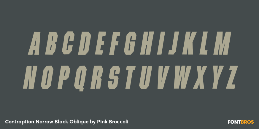 Contraption Narrow Black Oblique Font Poster #2