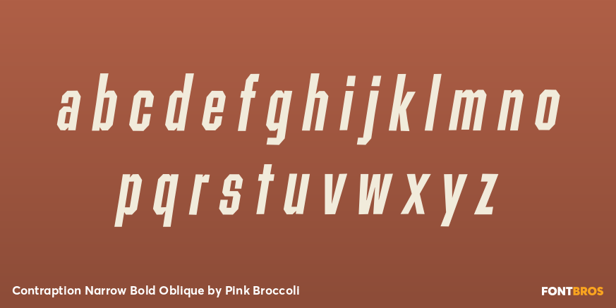 Contraption Narrow Bold Oblique Font Poster #3