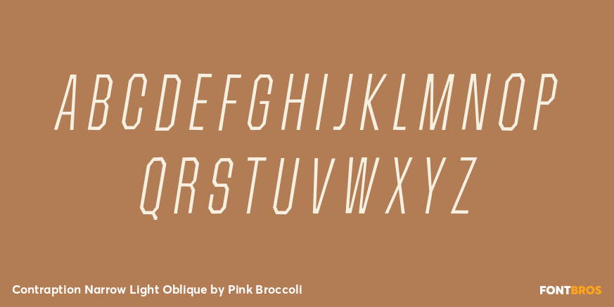 Contraption Narrow Light Oblique Font Poster #2