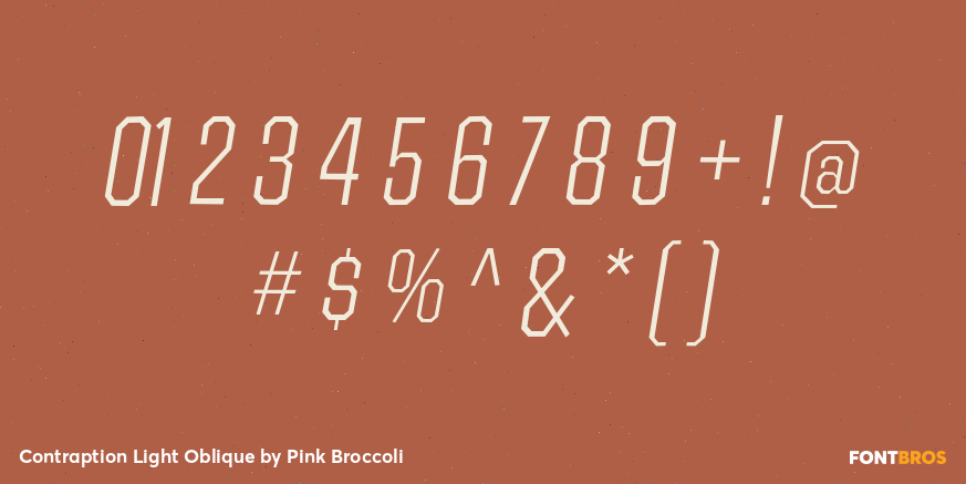 Contraption Light Oblique Font Poster #1