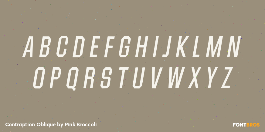 Contraption Oblique Font Poster #2