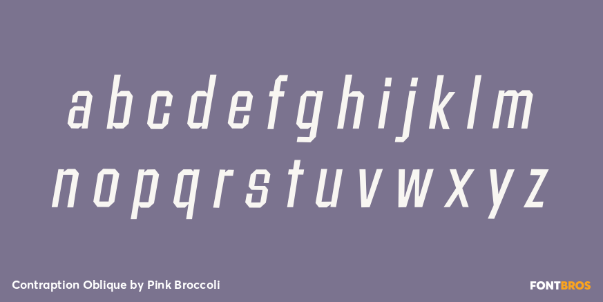 Contraption Oblique Font Poster #3