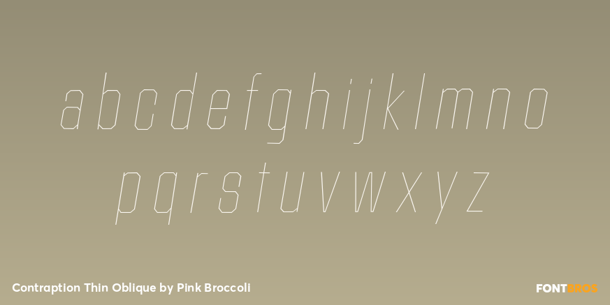 Contraption Thin Oblique Font Poster #3