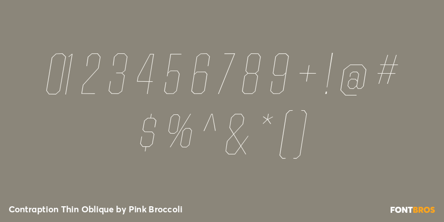Contraption Thin Oblique Font Poster #4