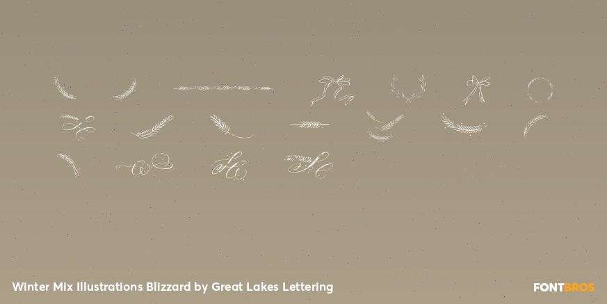 Winter Mix Illustrations Blizzard Font Poster #3