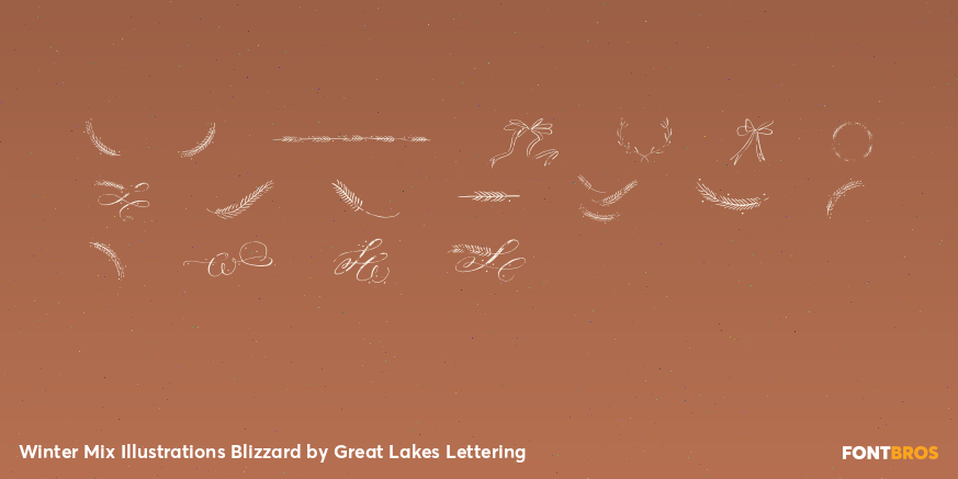 Winter Mix Illustrations Blizzard Font Poster #3