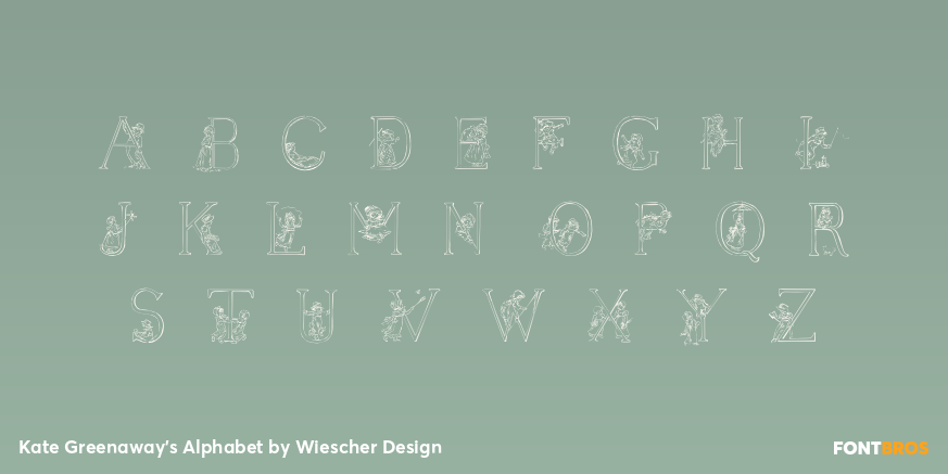Kate Greenaway's Alphabet Font Poster #2