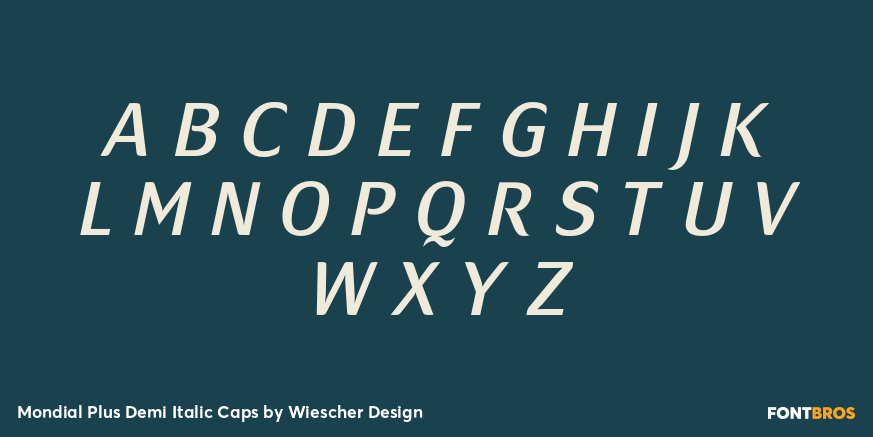 Mondial Plus Demi Italic Caps Font Poster #1