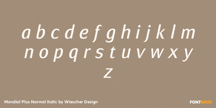 Mondial Plus Normal Italic Font Poster #3