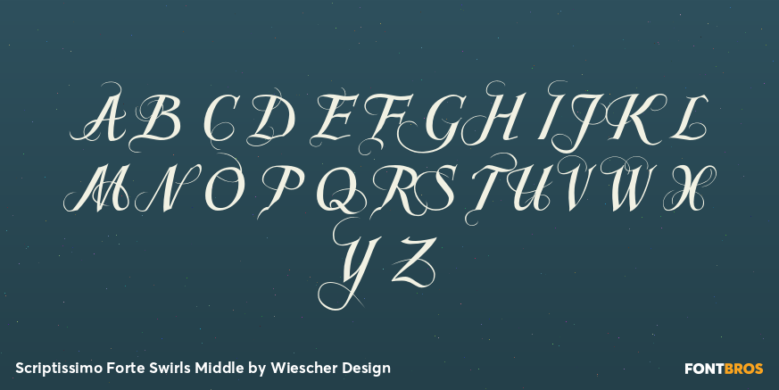 Scriptissimo Forte Swirls Middle Font Poster #1