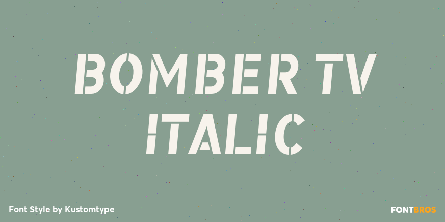 Bomber TV Italic Font Poster #1
