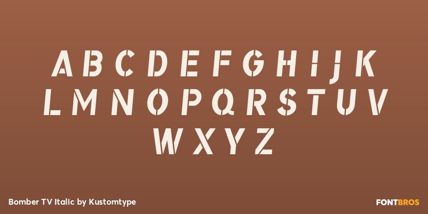 Bomber TV Italic Font Poster #2