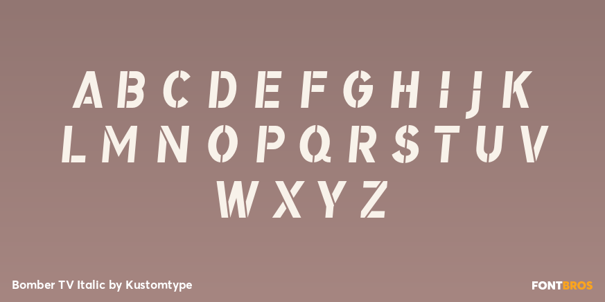 Bomber TV Italic Font Poster #1