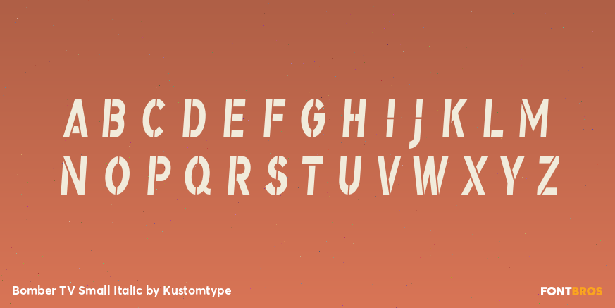 Bomber TV Small Italic Font Poster #3